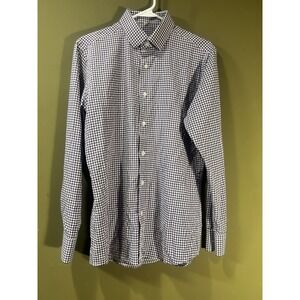 State & Liberty Shirt Mens Purple White Check Button Up Performance Sz Medium